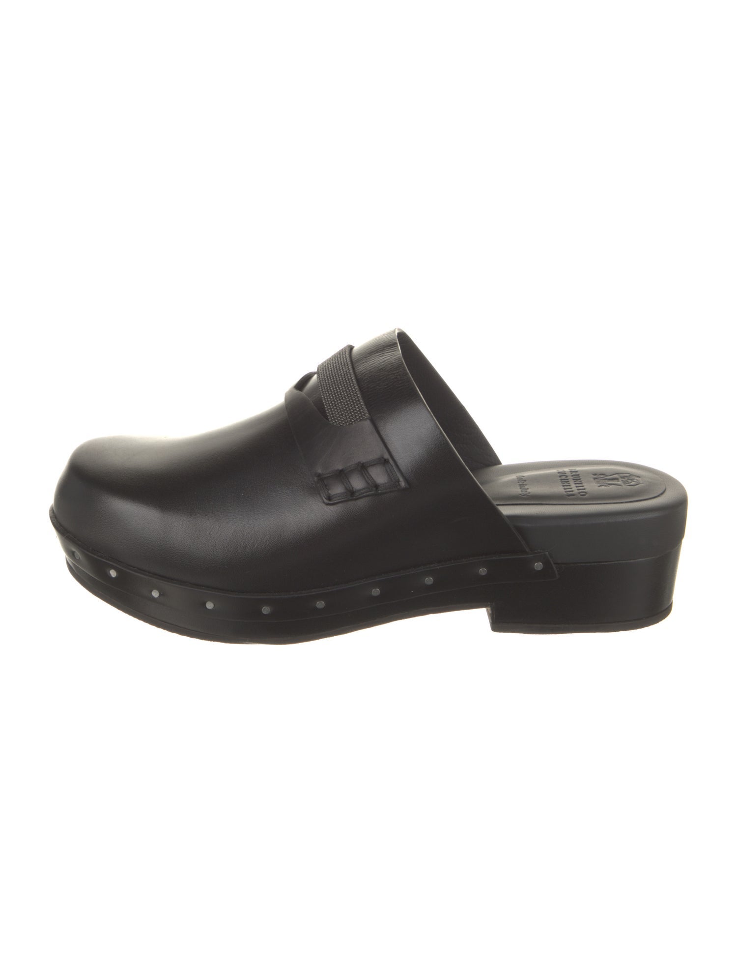 Brunello Cucinelli Leather Beaded Accents Mules