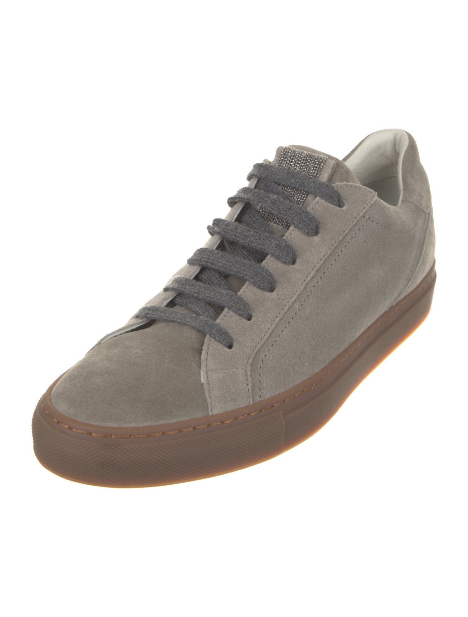 Brunello Cucinelli Suede Beaded Accents Sneakers