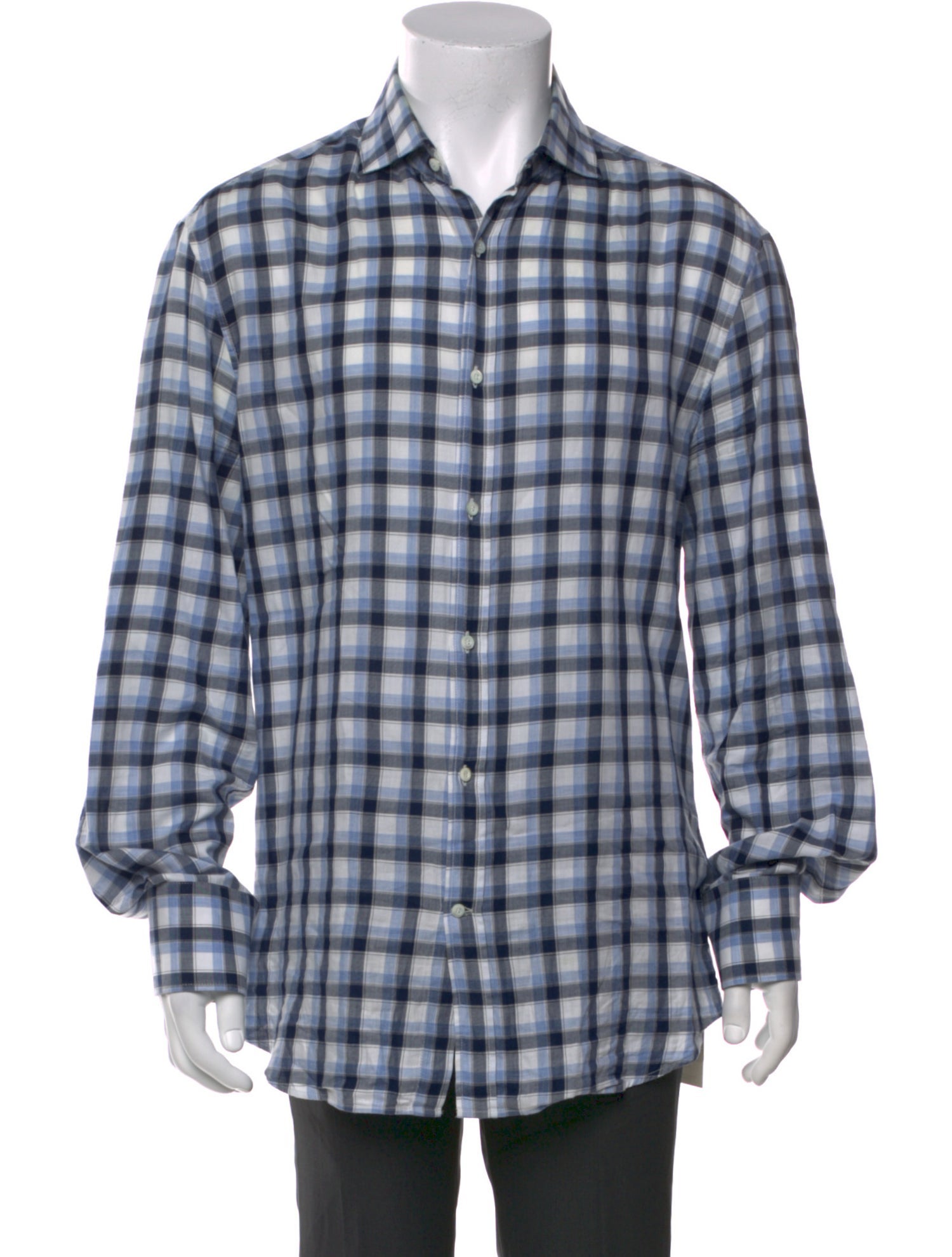 Brunello Cucinelli Plaid Print Long Sleeve Shirt