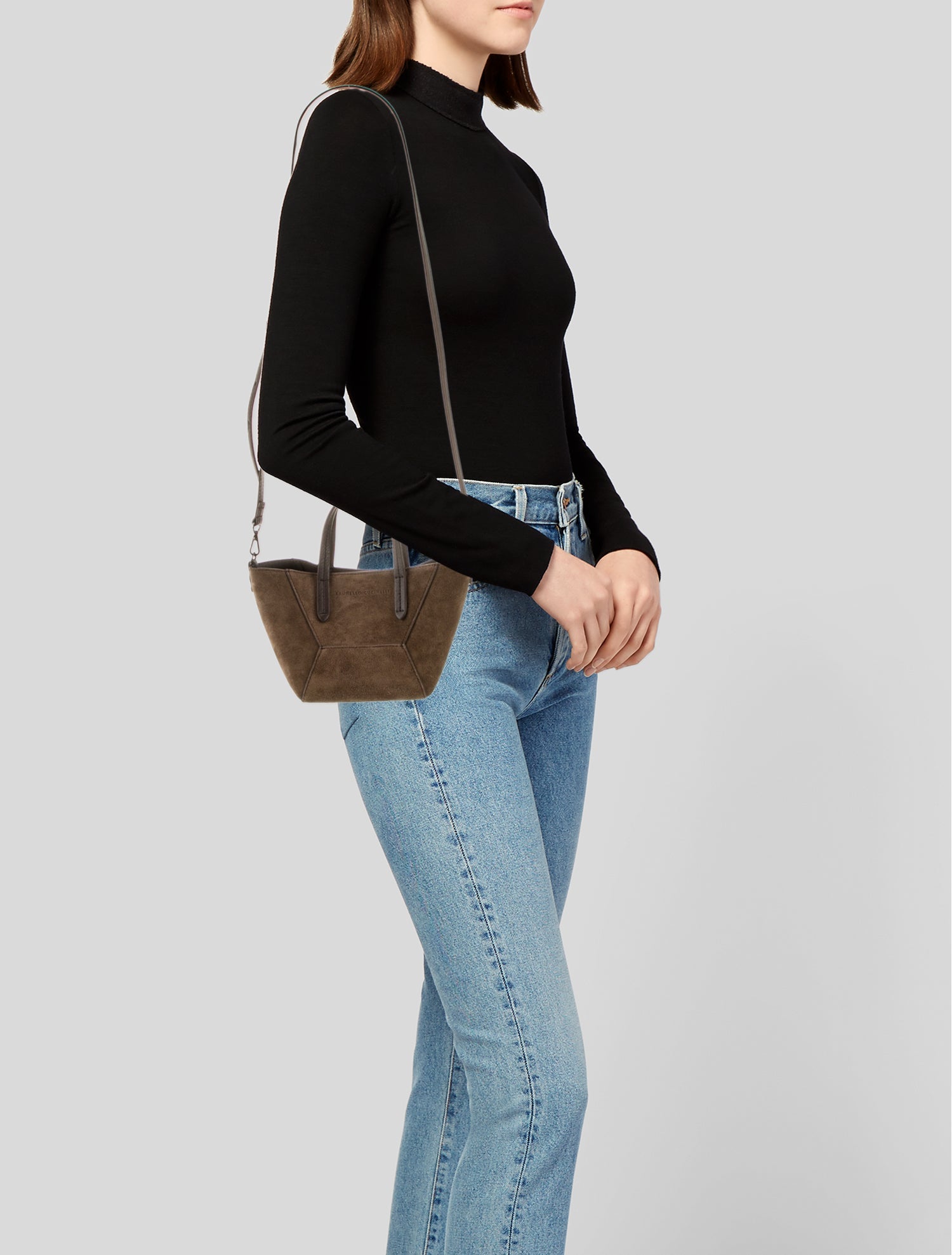 Brunello Cucinelli Suede Shoulder Bag w/ Tags