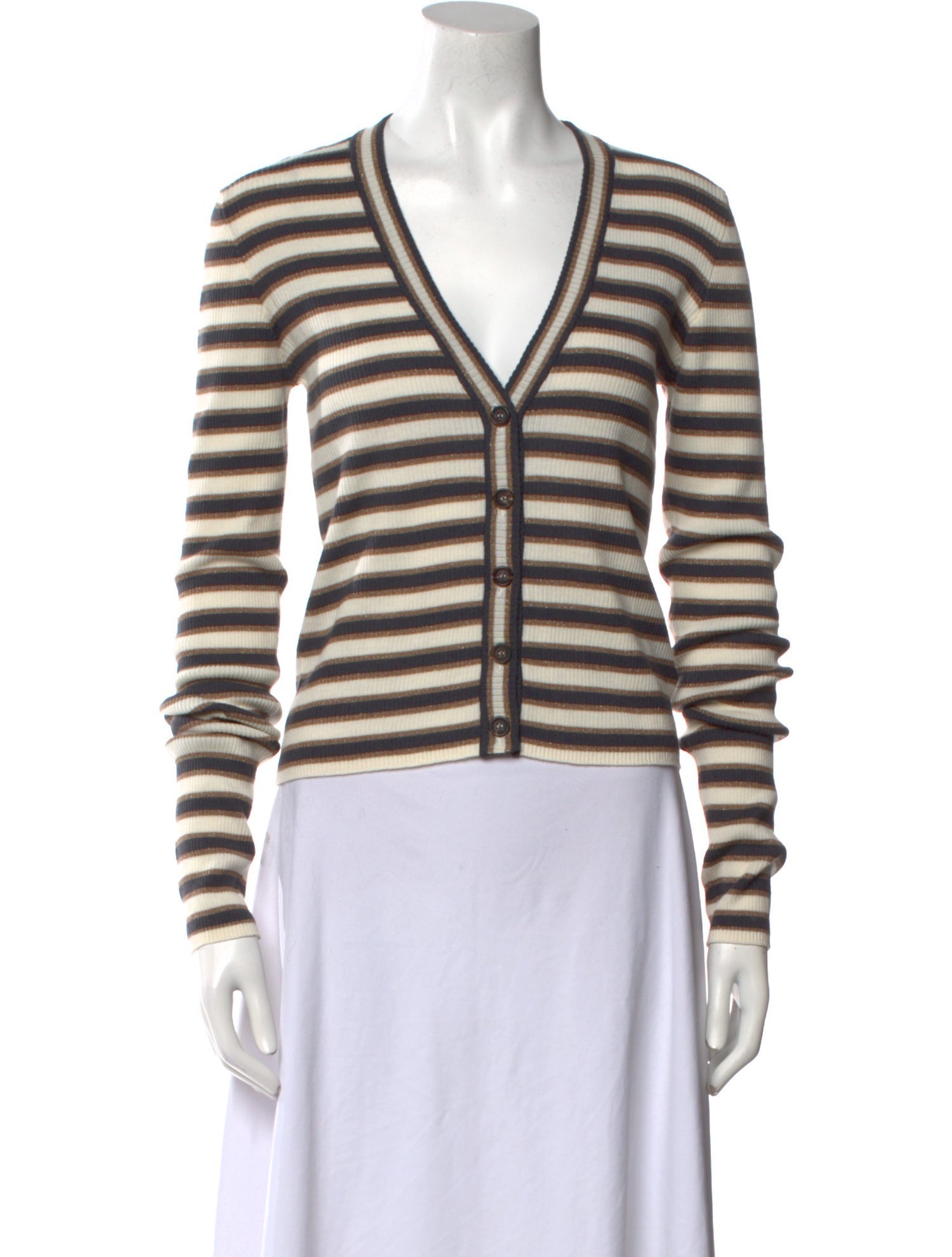 Brunello Cucinelli Virgin Wool Striped Sweater w/ Tags