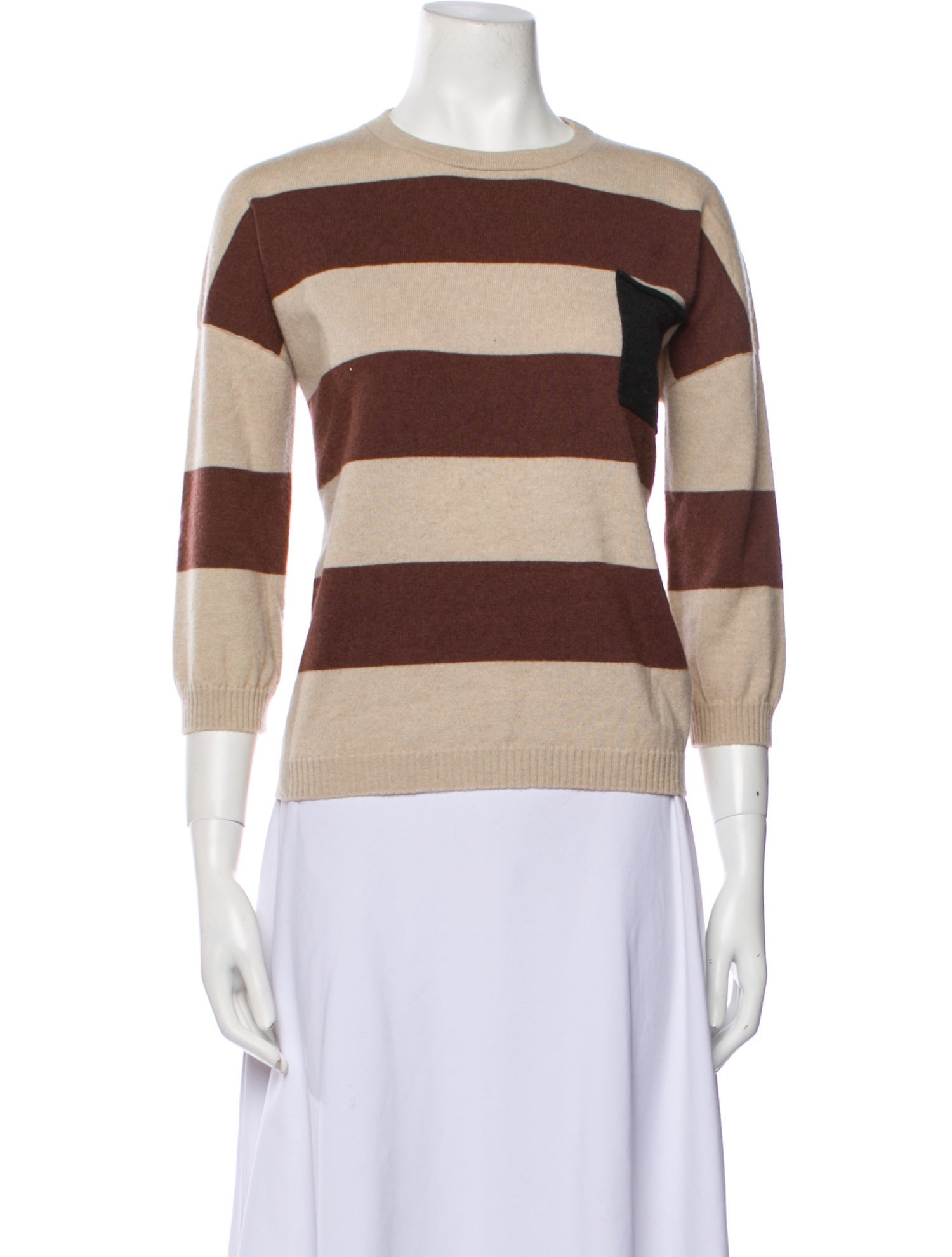 Brunello Cucinelli Striped Crew Neck Sweater