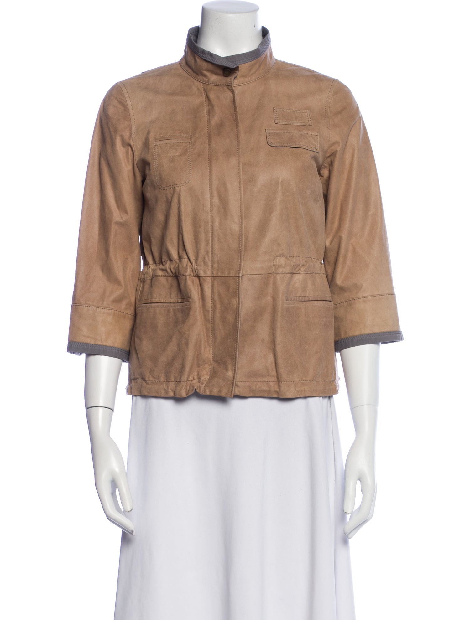 Brunello Cucinelli Leather Utility Jacket