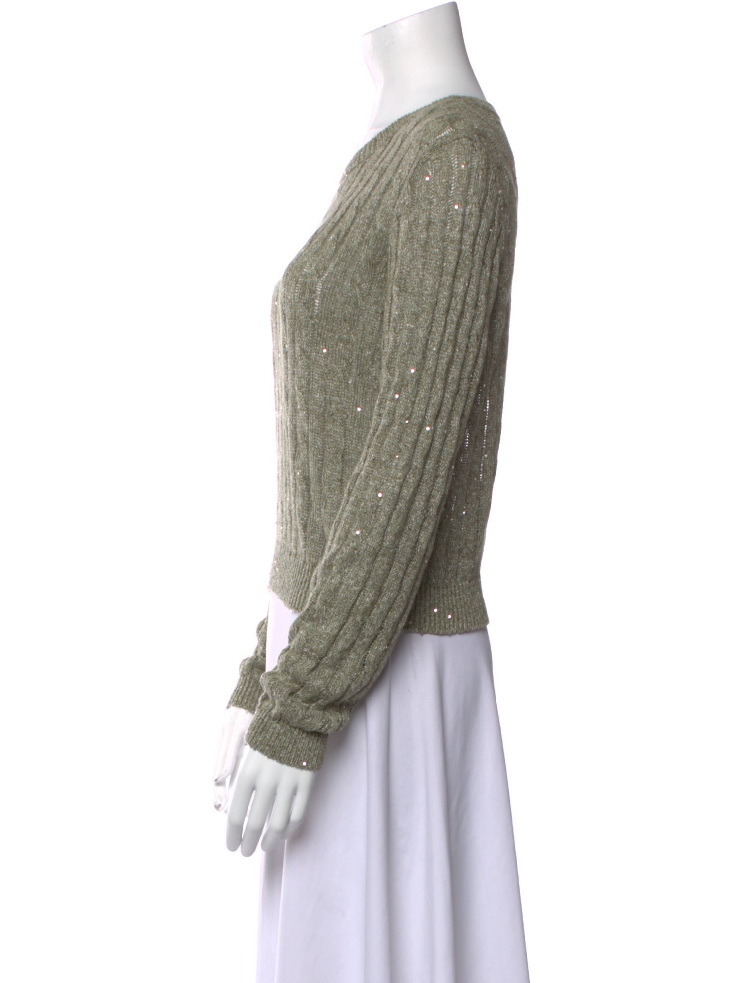 Brunello Cucinelli Linen Scoop Neck Sweatshirt