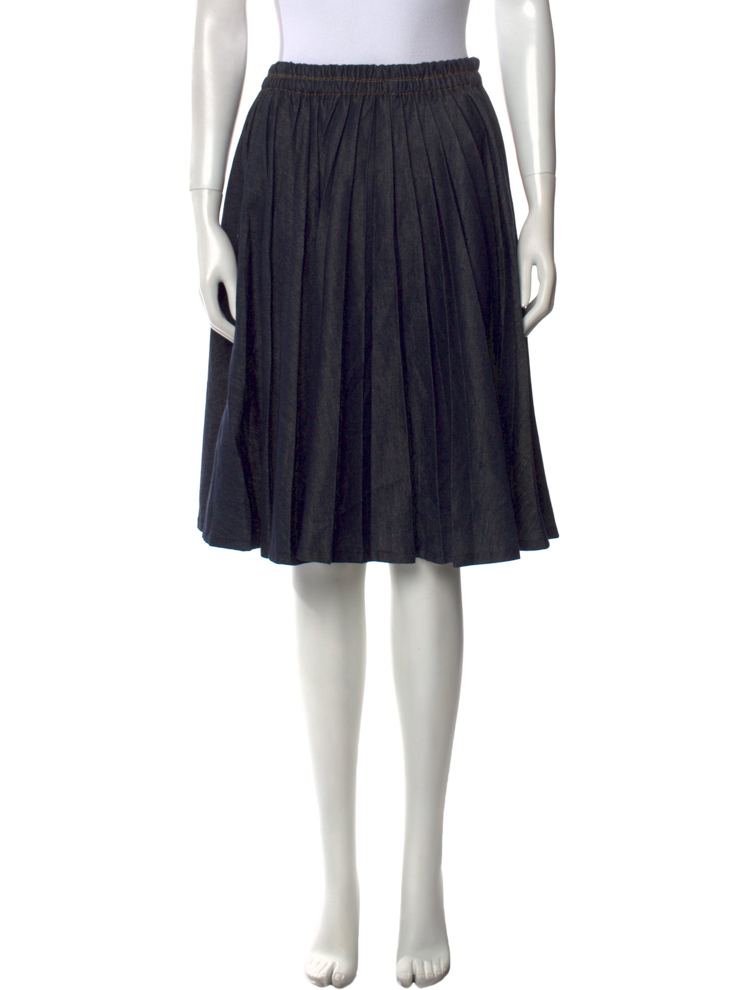 Brunello Cucinelli Pleated Accents Knee-Length Skirt