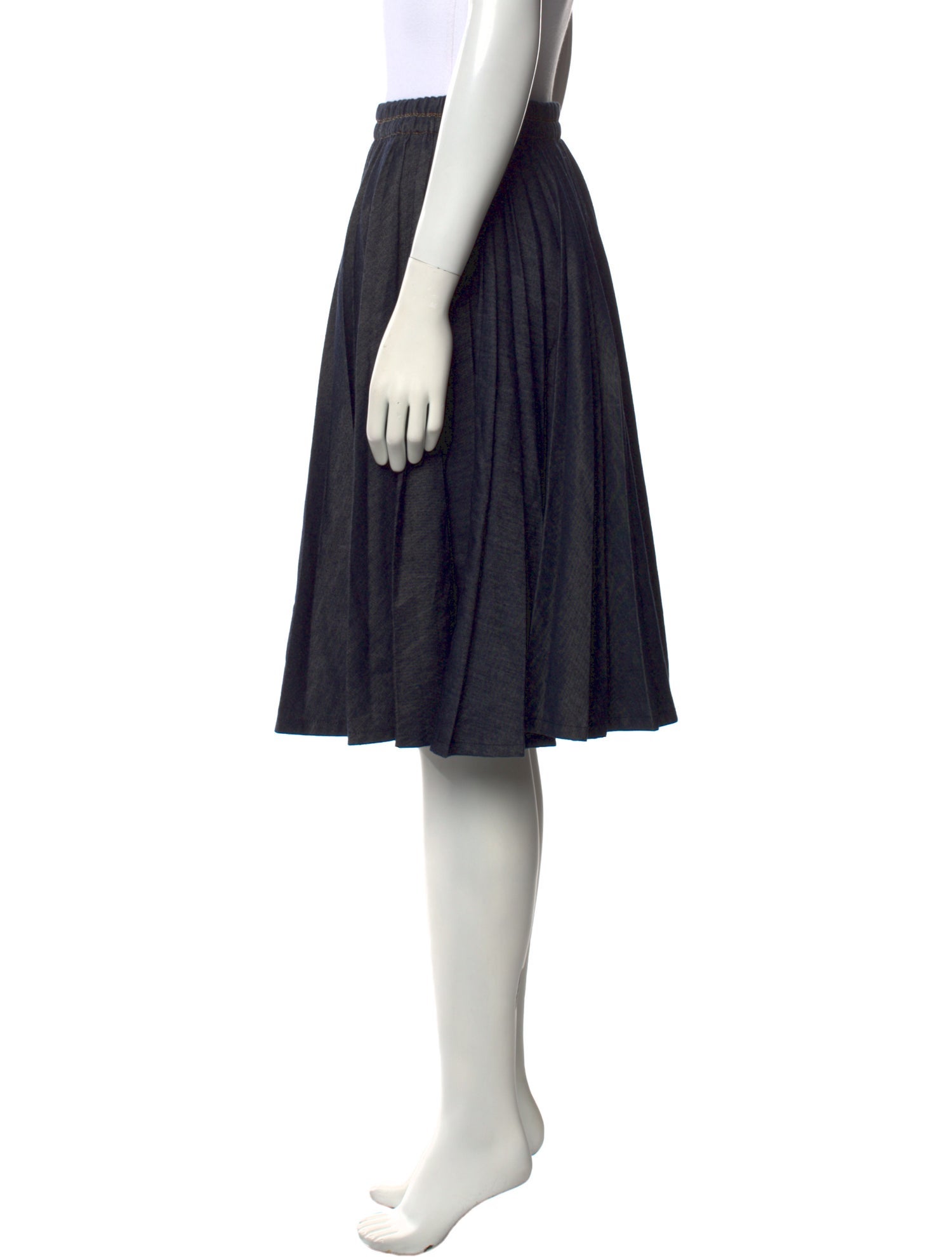 Brunello Cucinelli Pleated Accents Knee-Length Skirt