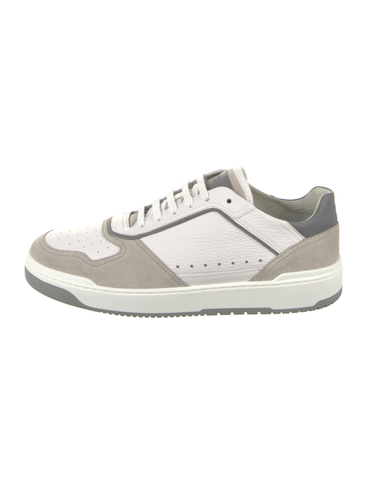 Brunello Cucinelli Leather Colorblock Pattern Sneakers
