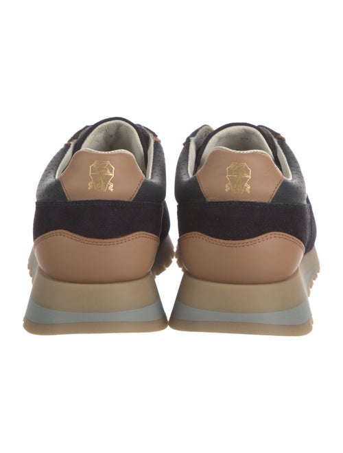 Brunello Cucinelli Suede Colorblock Pattern Sneakers