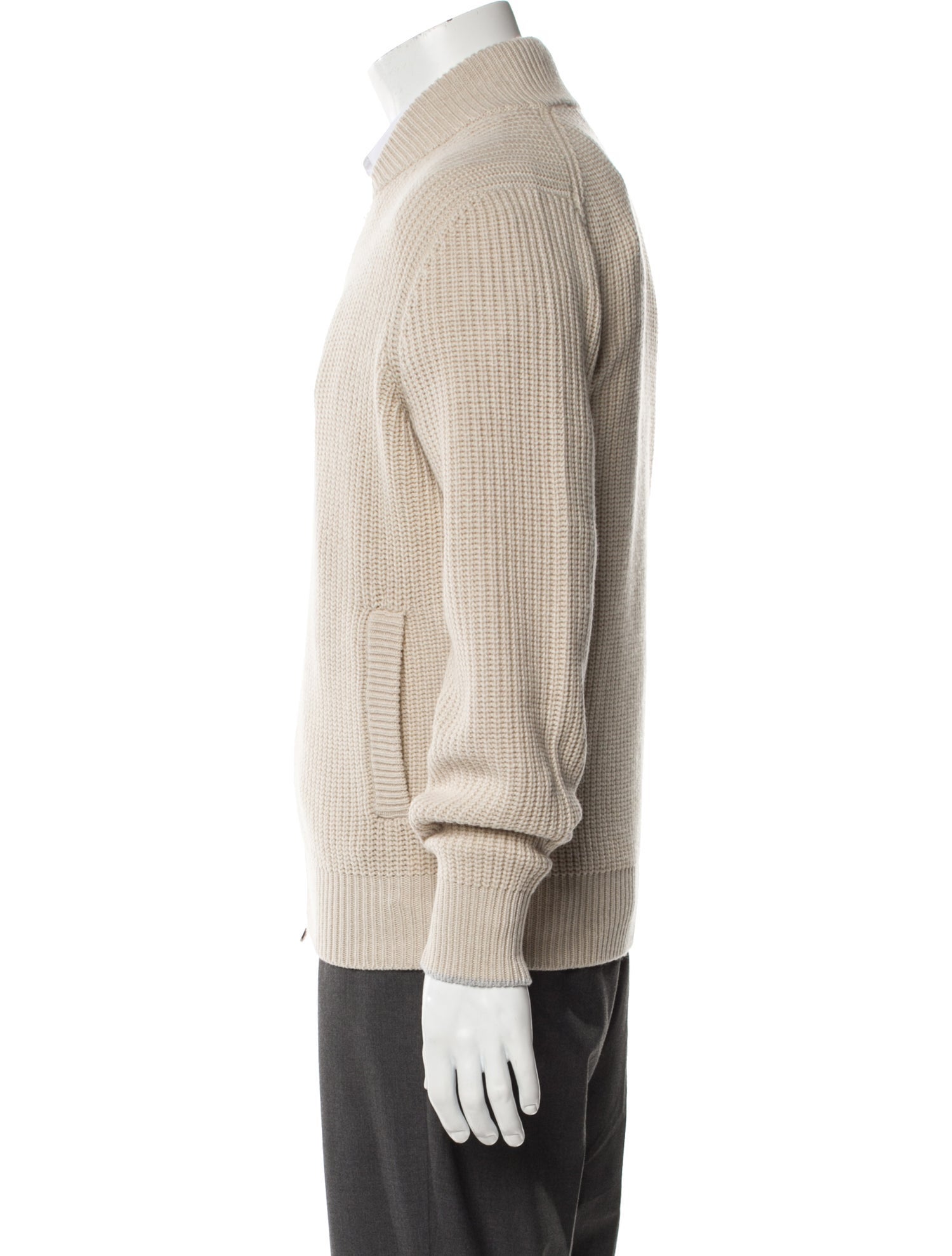 Brunello Cucinelli Virgin Wool Mock Neck Cardigan w/ Tags