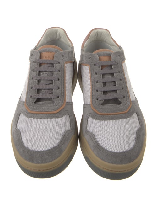 Brunello Cucinelli Suede Colorblock Pattern Sneakers