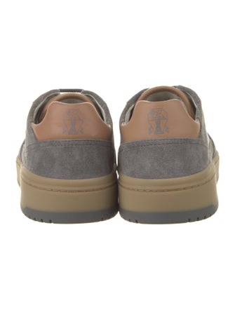 Brunello Cucinelli Suede Colorblock Pattern Sneakers