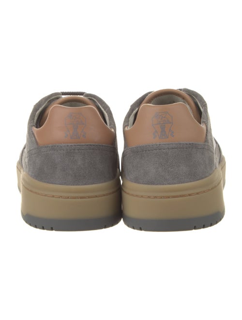 Brunello Cucinelli Suede Colorblock Pattern Sneakers
