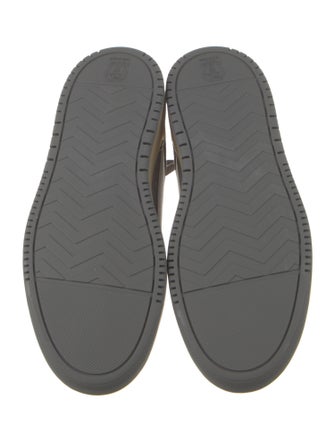 Brunello Cucinelli Suede Colorblock Pattern Sneakers