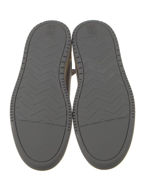 Brunello Cucinelli Suede Colorblock Pattern Sneakers