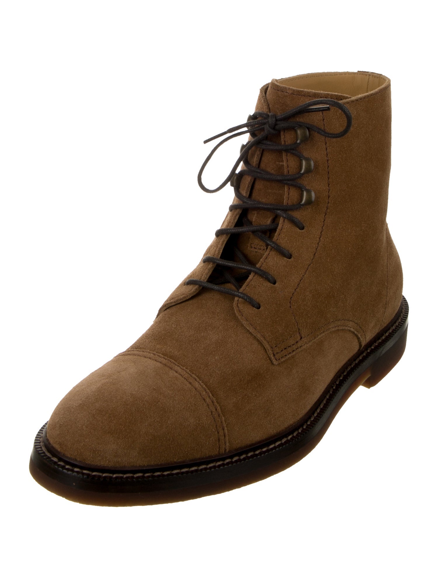 Brunello Cucinelli Suede Lace-Up Boots