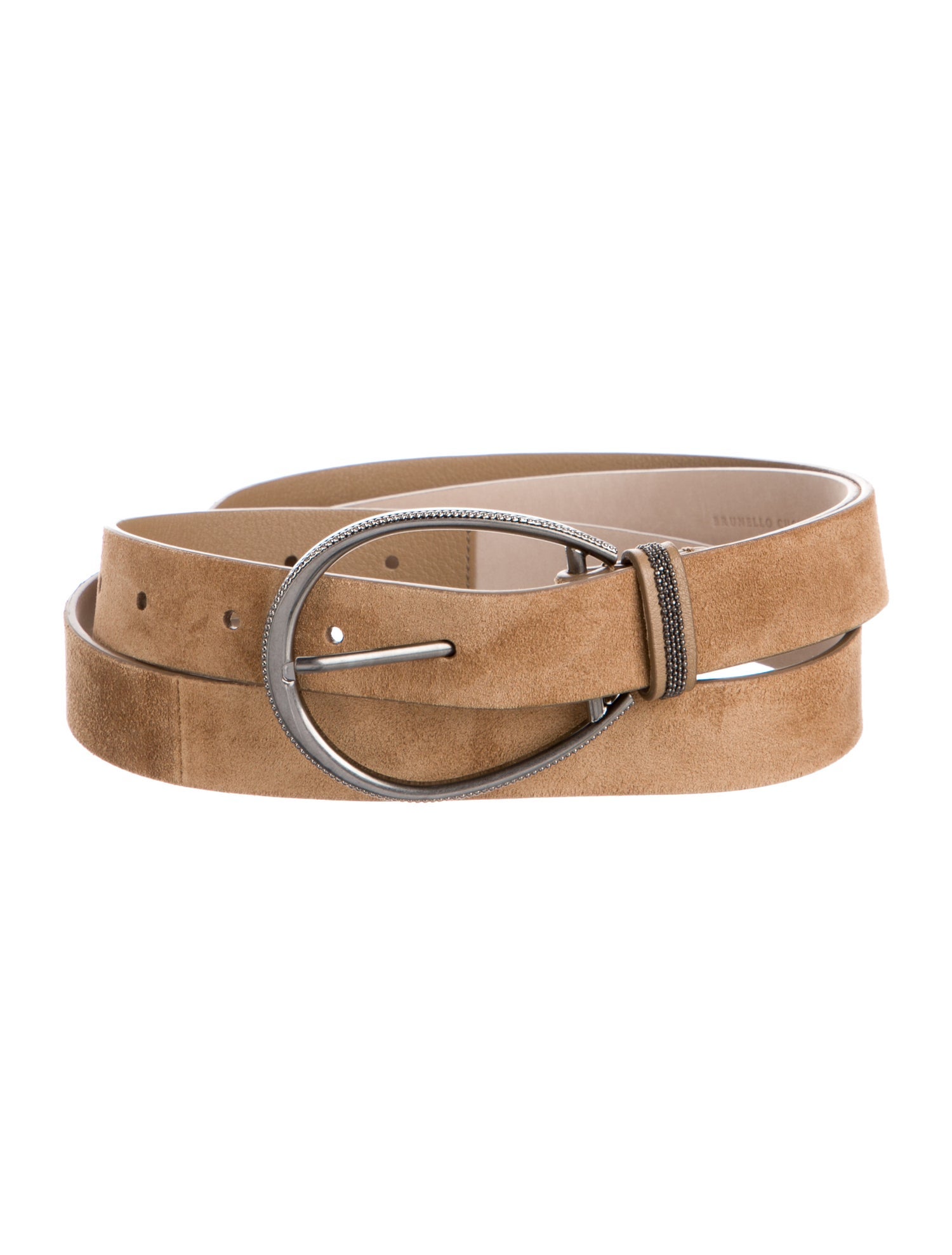Brunello Cucinelli Suede Studded Accents Belt