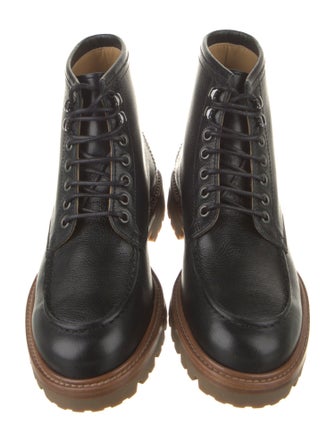 Brunello Cucinelli Leather Combat Boots