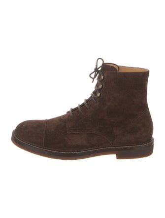 Brunello Cucinelli Suede Lace-Up Boots