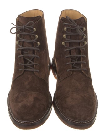 Brunello Cucinelli Suede Lace-Up Boots