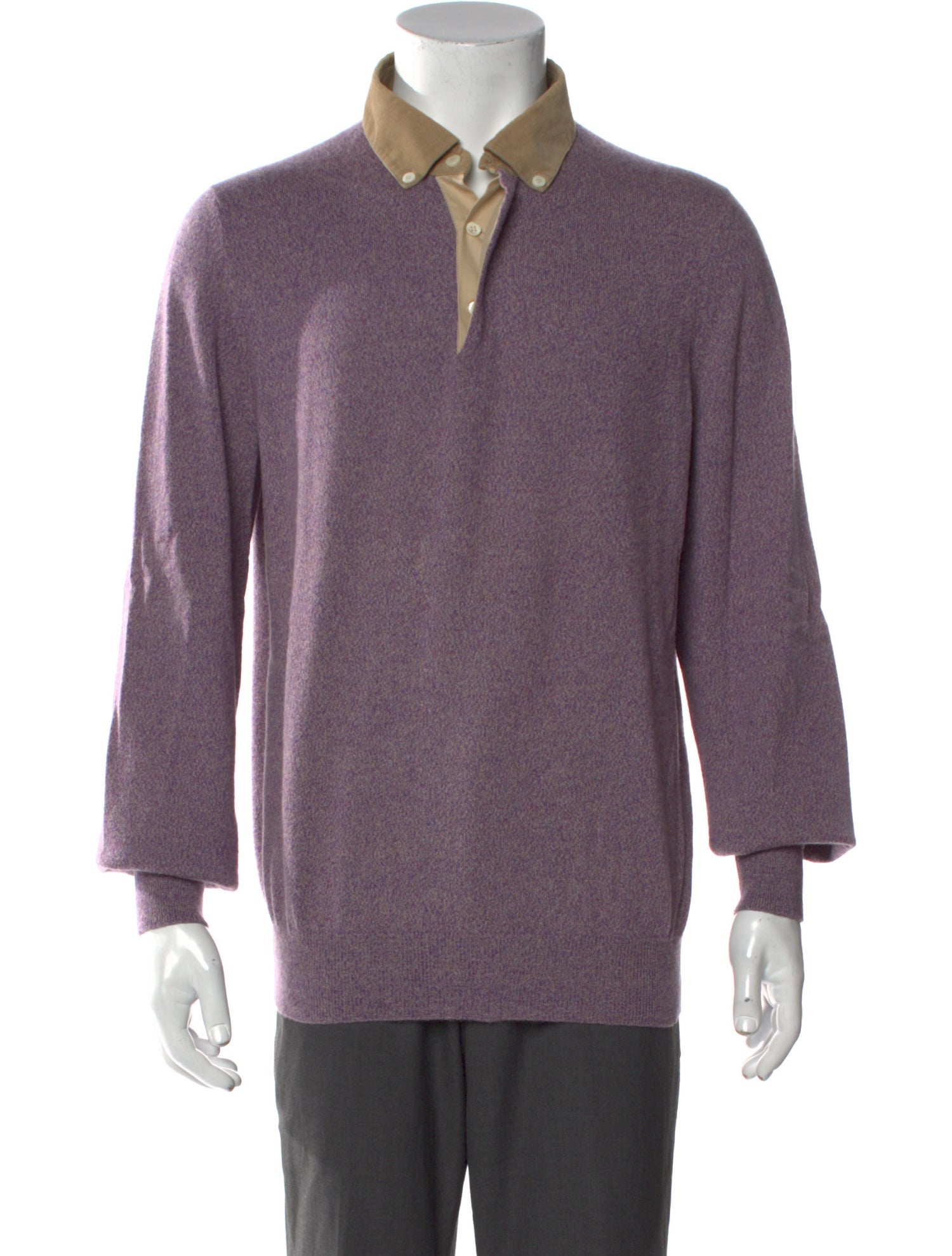 Brunello Cucinelli Cashmere Mock Neck Polo Sweater