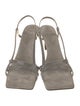 Brunello Cucinelli Suede Beaded Accents Slingback Sandals