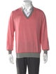 Brunello Cucinelli Colorblock Pattern V-Neck Pullover