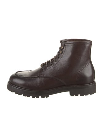 Brunello Cucinelli Leather Lace-Up Boots