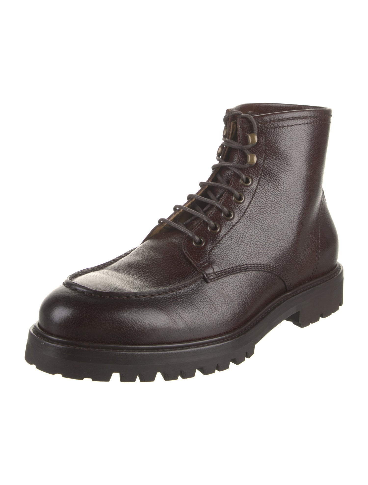 Brunello Cucinelli Leather Lace-Up Boots