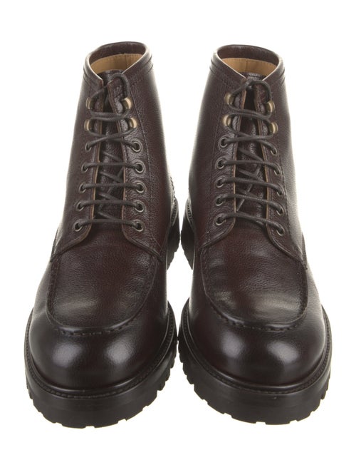 Brunello Cucinelli Leather Lace-Up Boots