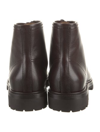 Brunello Cucinelli Leather Lace-Up Boots