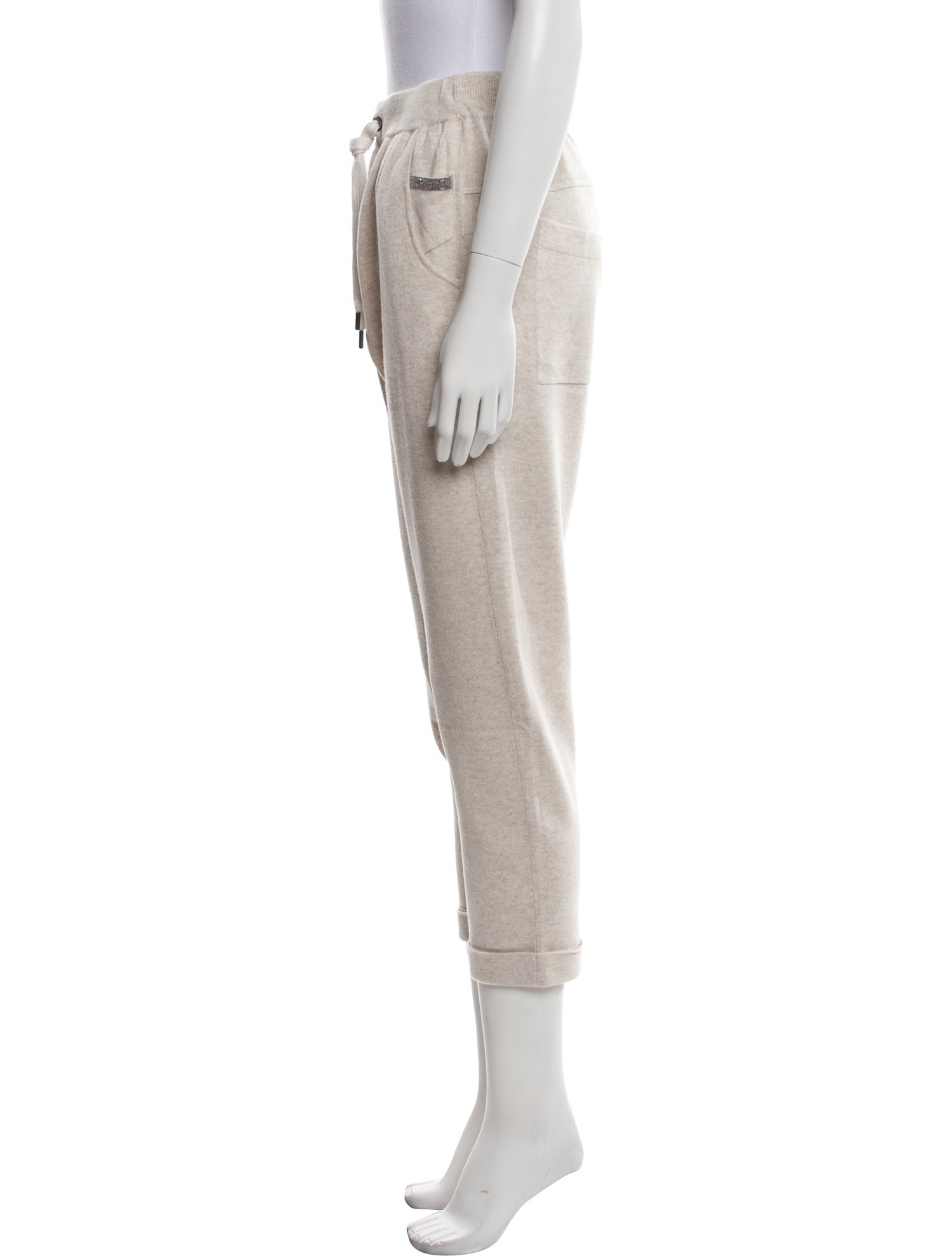 Brunello Cucinelli Virgin Wool Crystal Embellishments Sweatpants w/ Tags