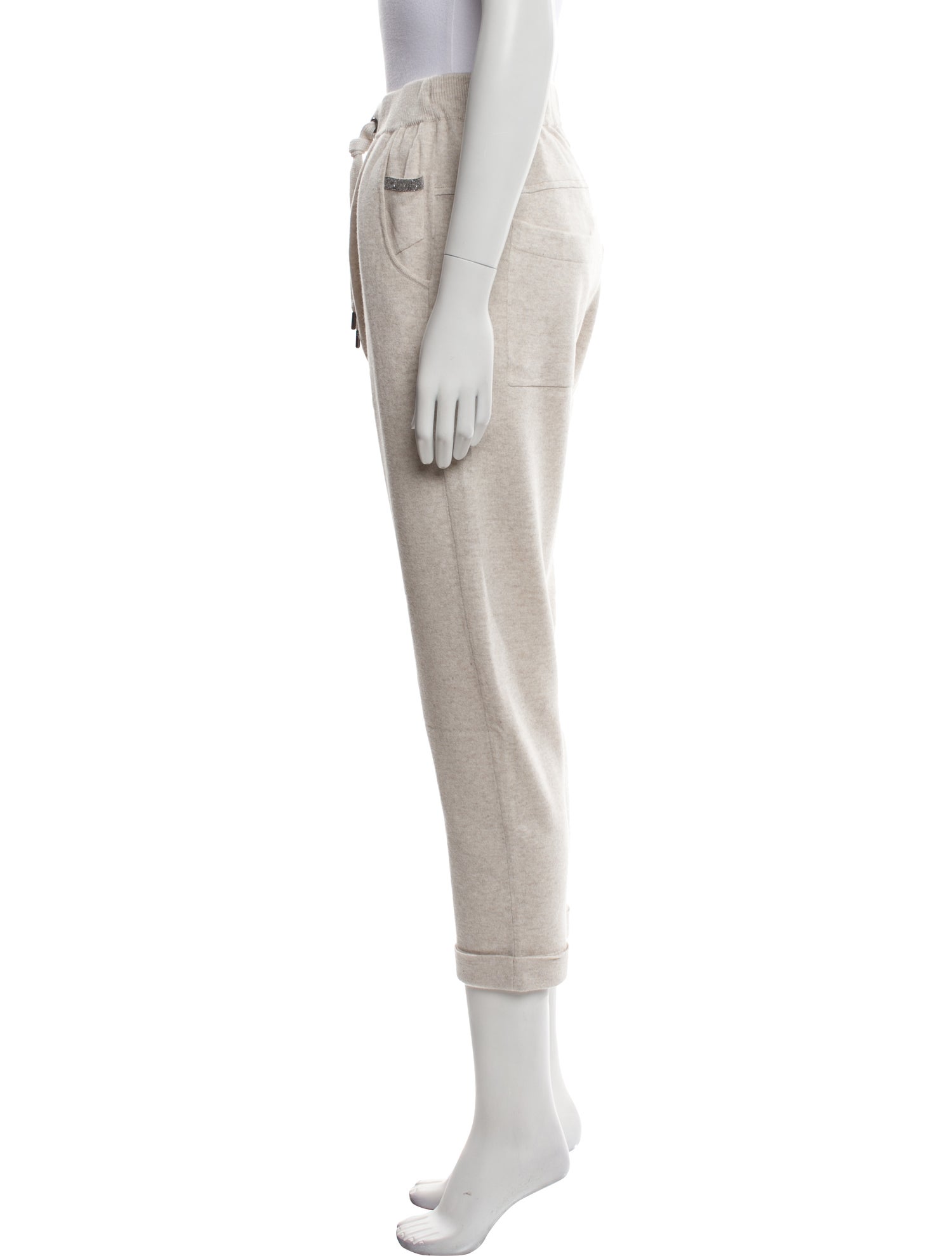 Brunello Cucinelli Virgin Wool Crystal Embellishments Sweatpants w/ Tags