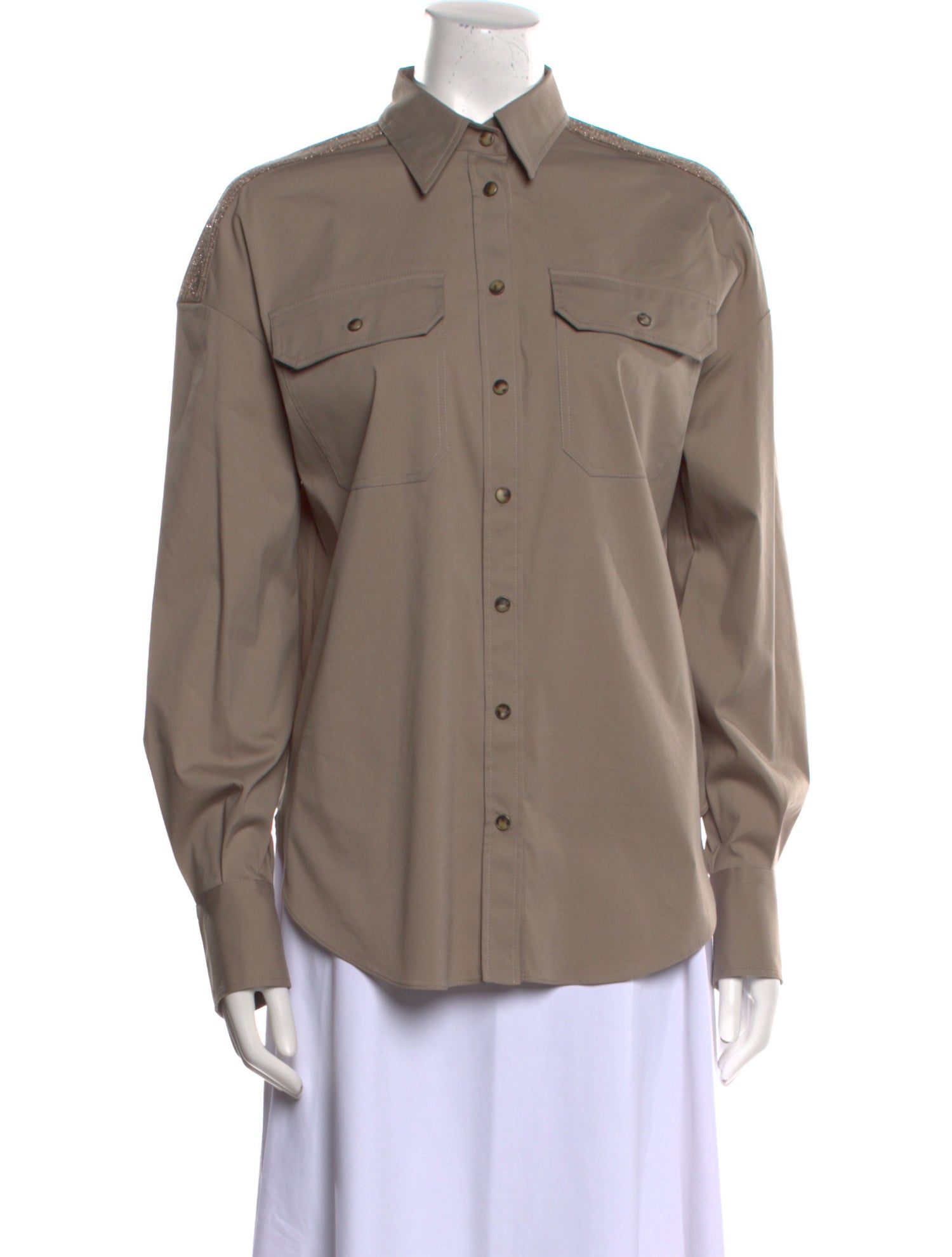 Brunello Cucinelli Long Sleeve Button-Up Top w/ Tags