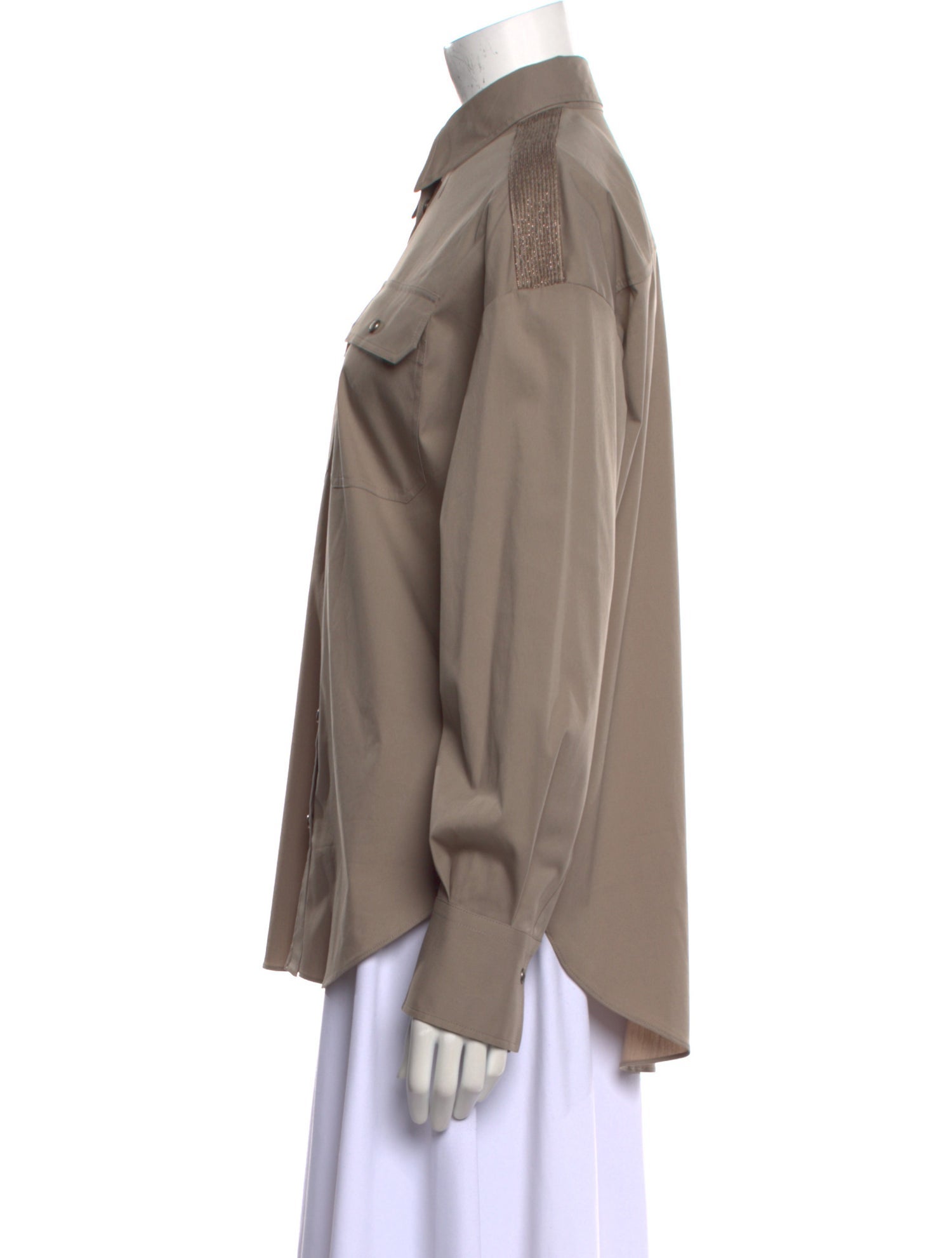 Brunello Cucinelli Long Sleeve Button-Up Top w/ Tags