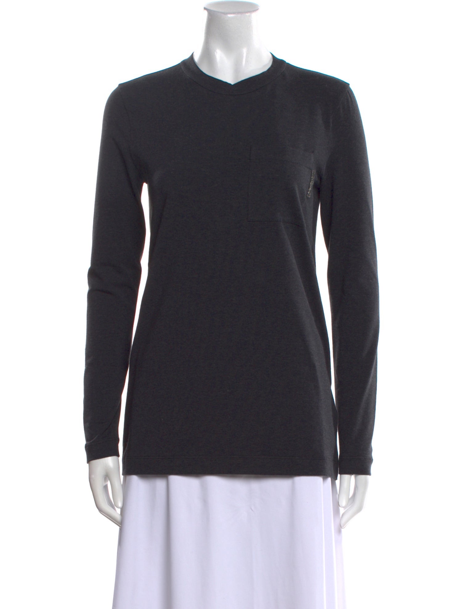 Brunello Cucinelli Crew Neck Long Sleeve Top