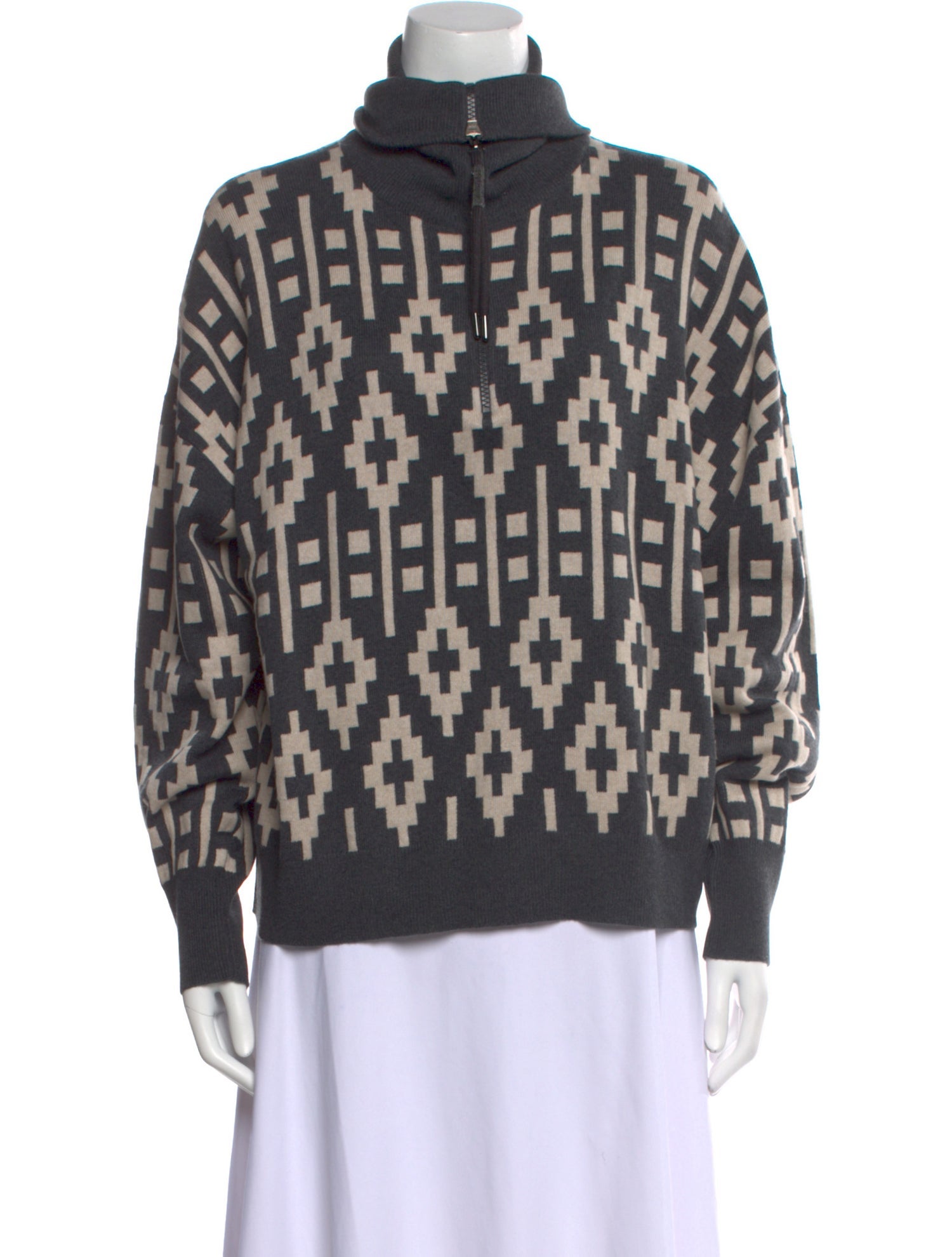 Brunello Cucinelli Virgin Wool Printed Sweater