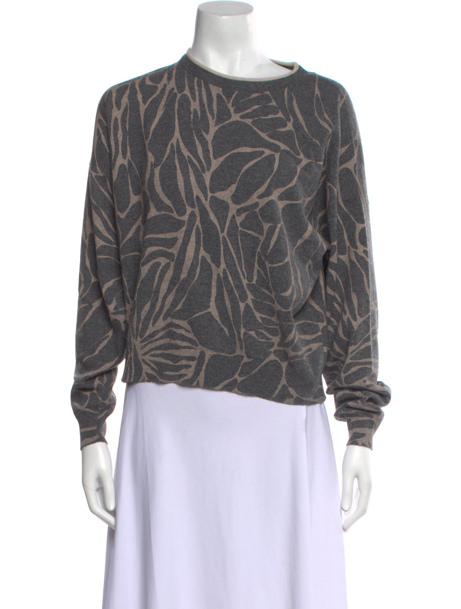 Brunello Cucinelli Printed Crew Neck Sweater