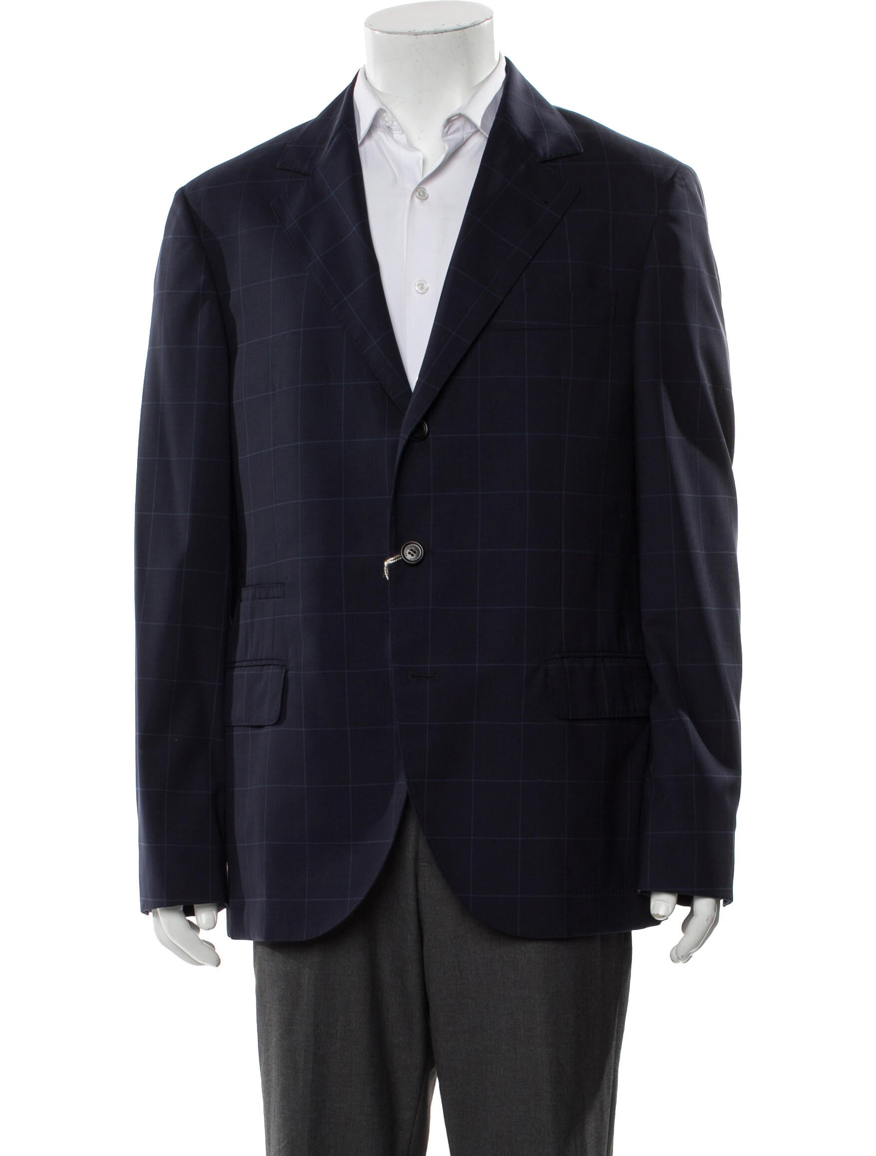 Brunello Cucinelli Virgin Wool Plaid Print Blazer w/ Tags