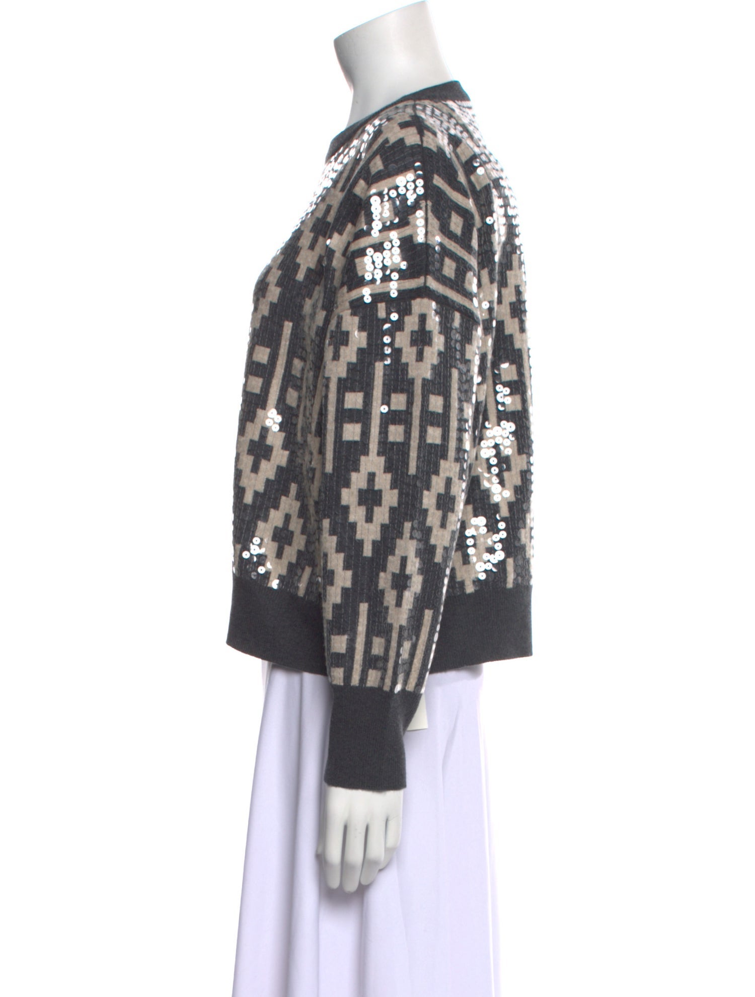 Brunello Cucinelli Printed Crew Neck Sweater