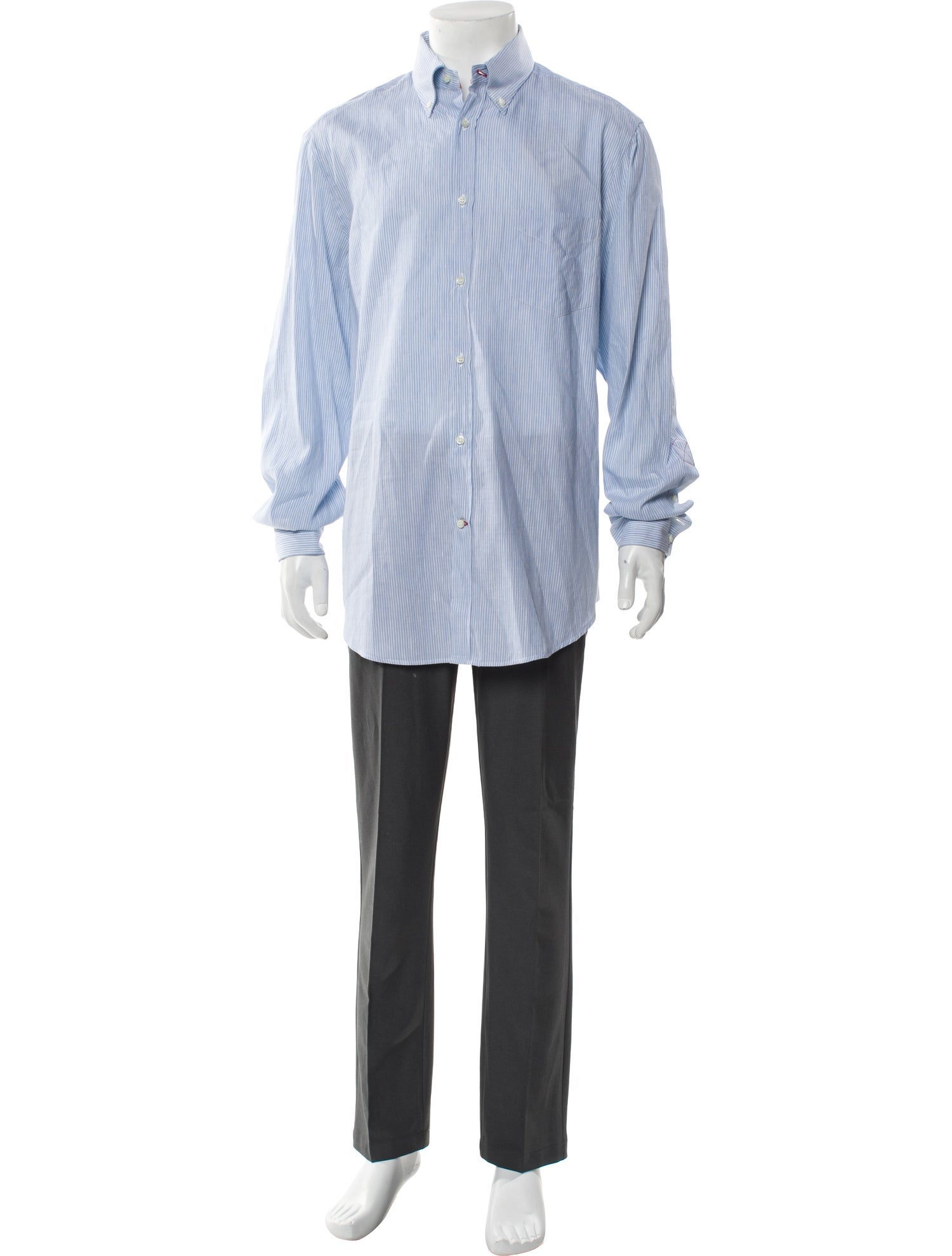 Brunello Cucinelli Striped Long Sleeve Dress Shirt