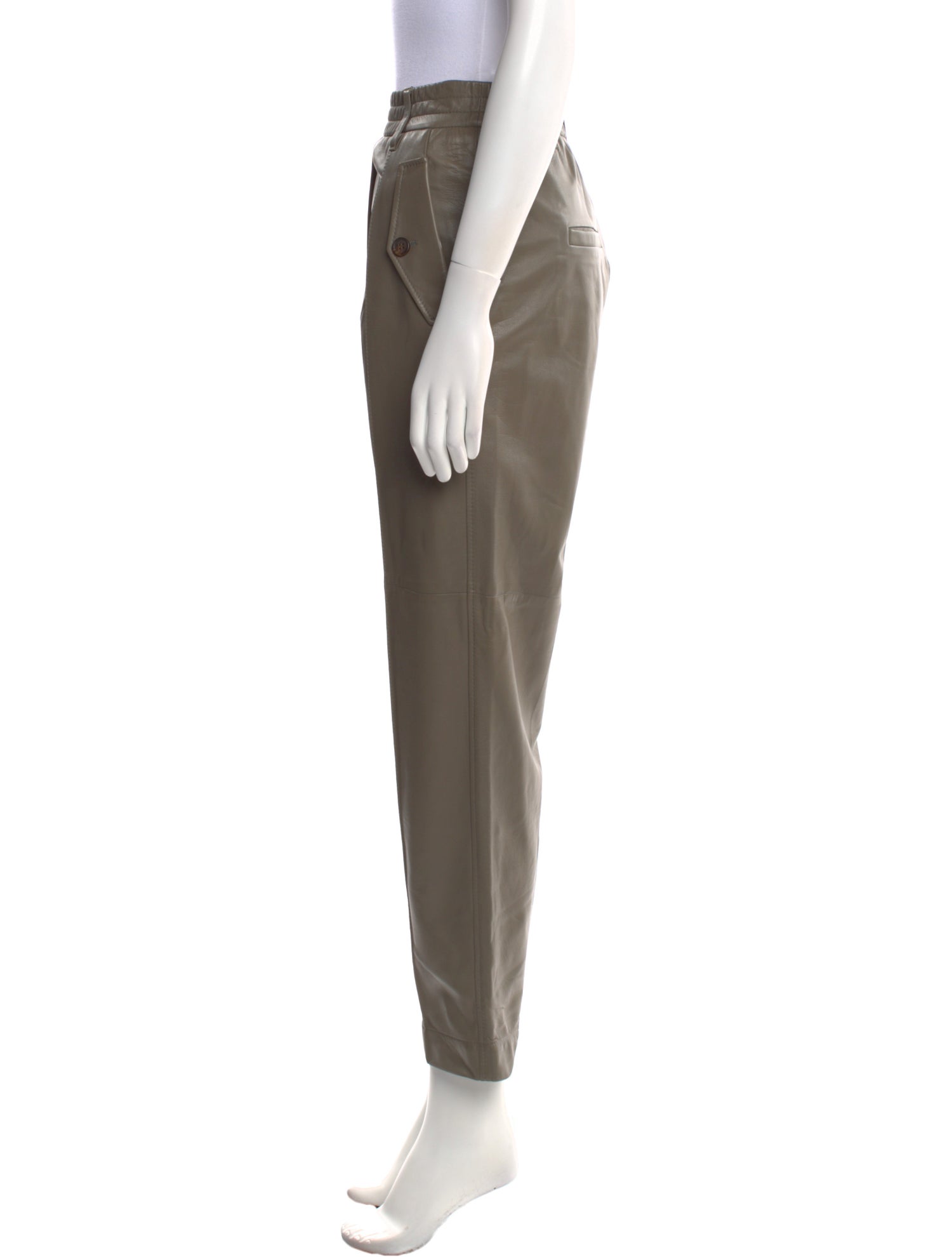 Brunello Cucinelli Leather Straight Leg Pants w/ Tags