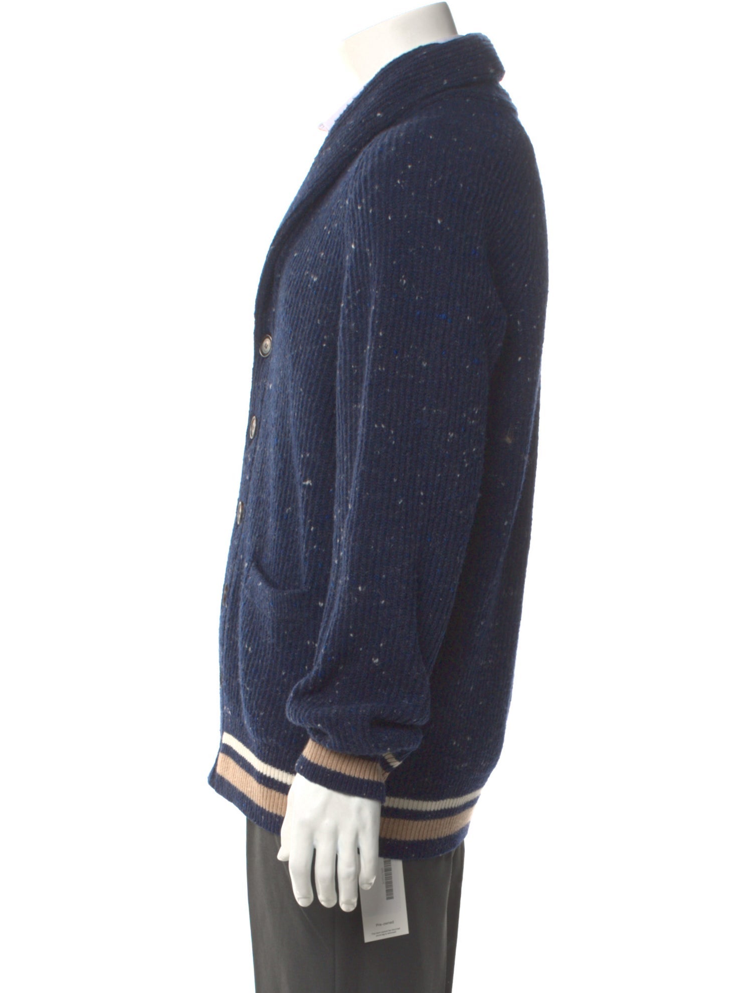 Brunello Cucinelli Virgin Wool Striped Cardigan