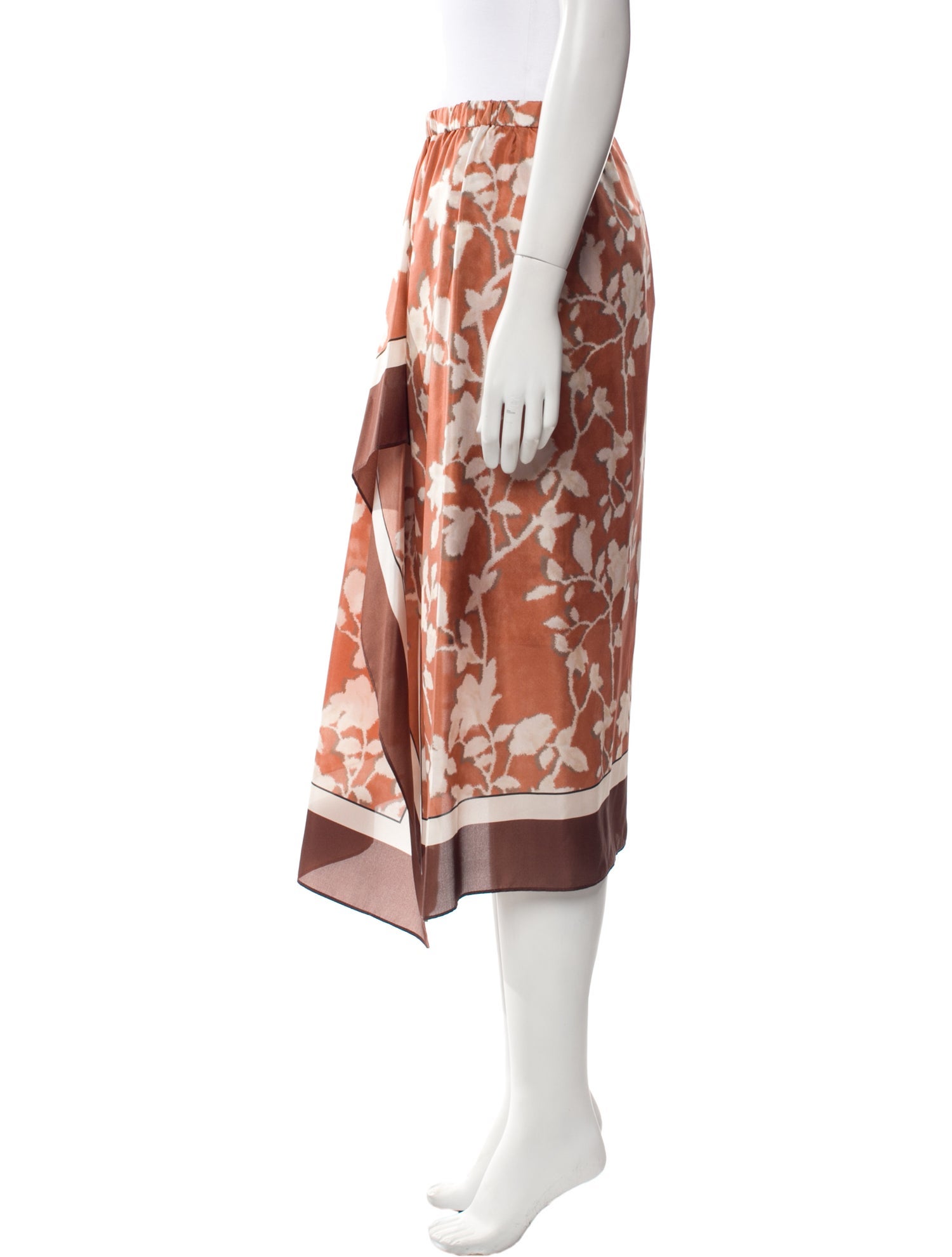 Brunello Cucinelli Silk Midi Length Skirt w/ Tags