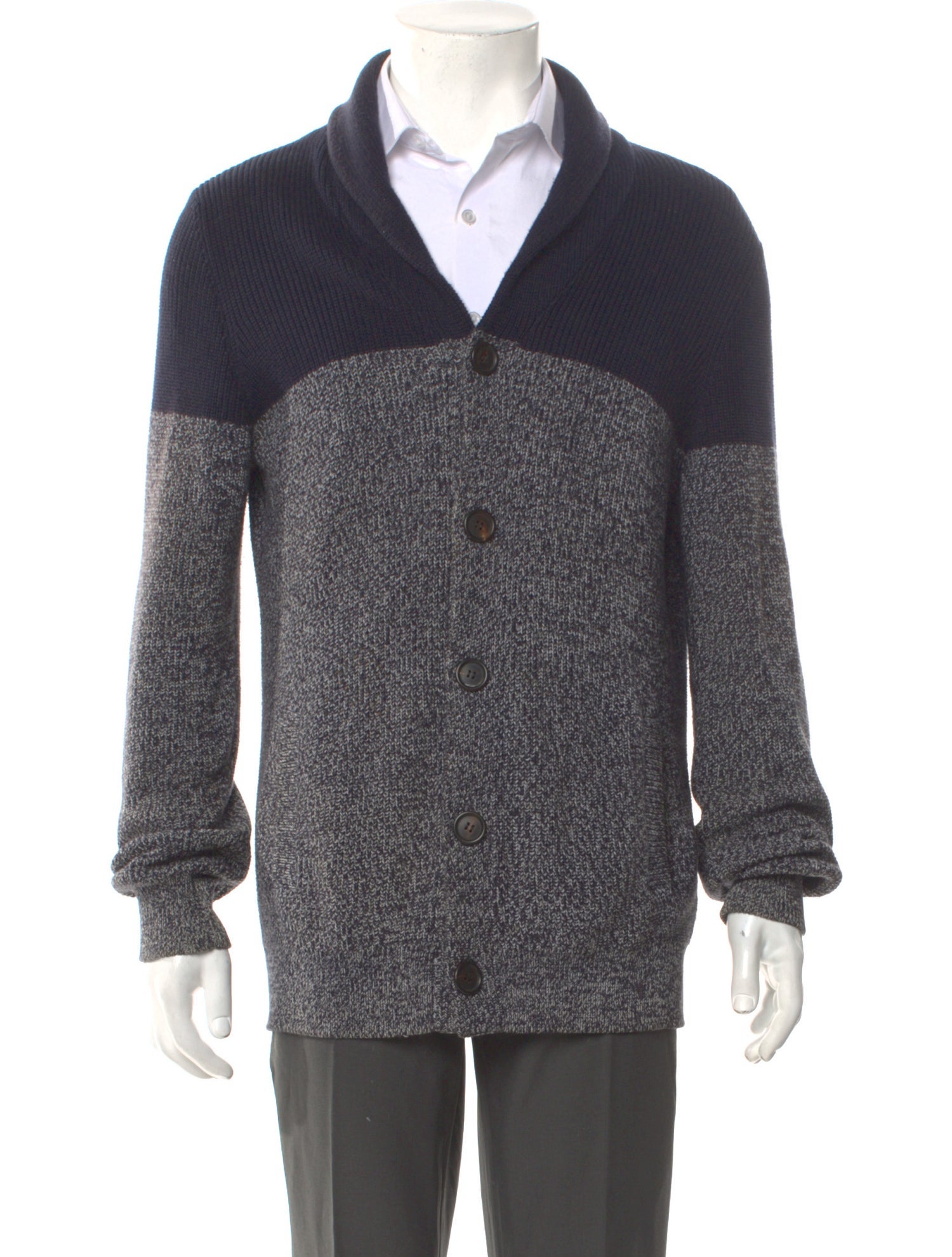 Brunello Cucinelli Colorblock Pattern V-Neck Cardigan