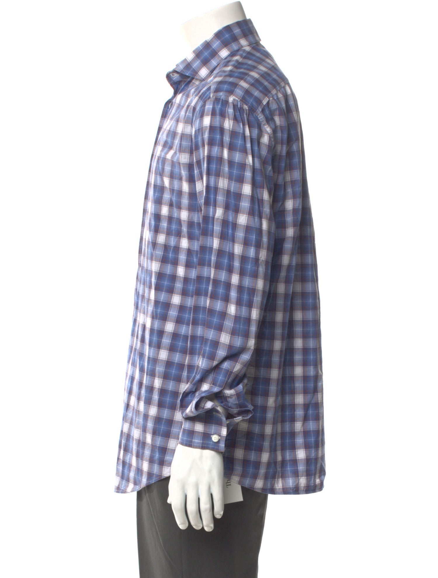 Brunello Cucinelli Plaid Print Long Sleeve Shirt