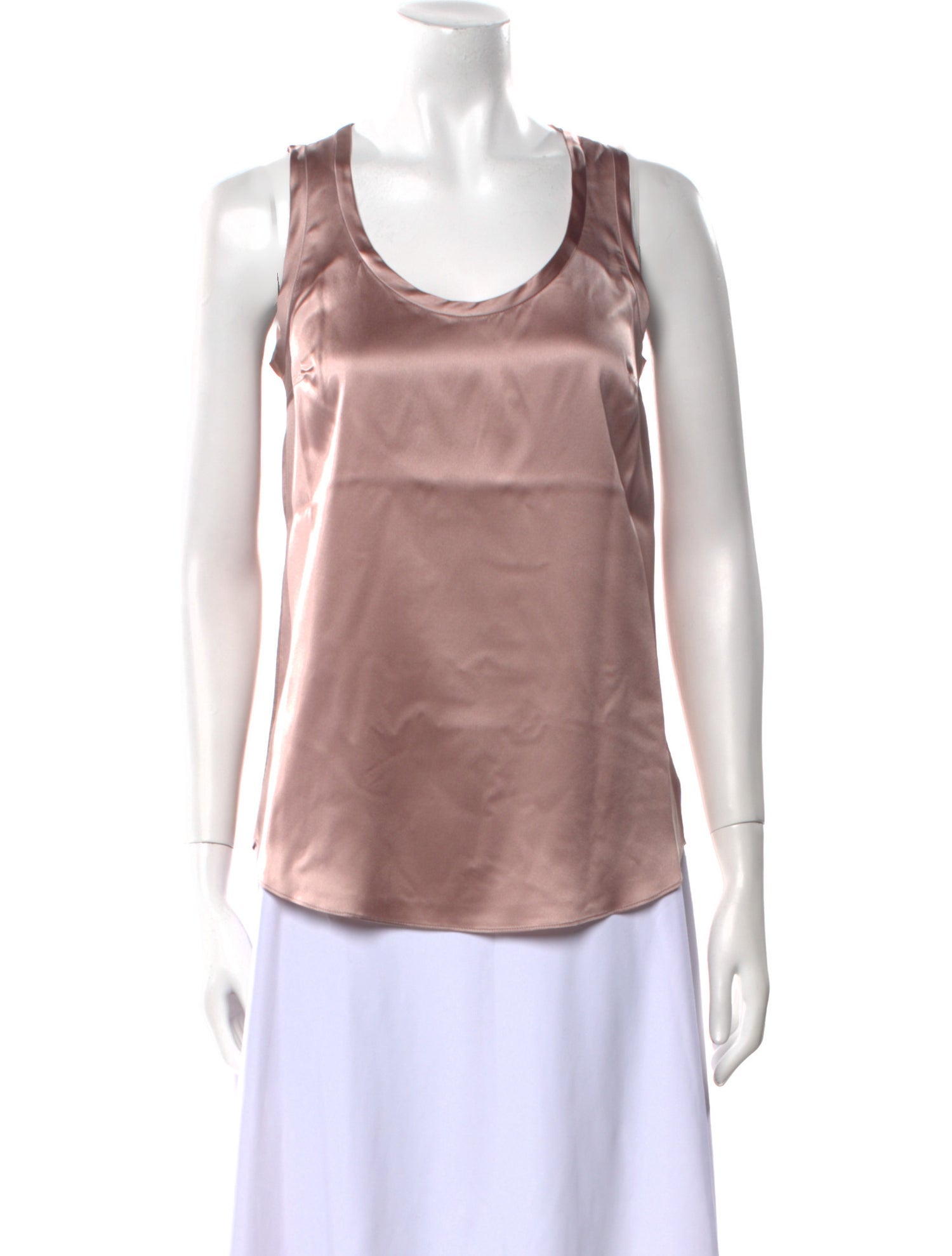 Brunello Cucinelli Silk Scoop Neck Top w/ Tags