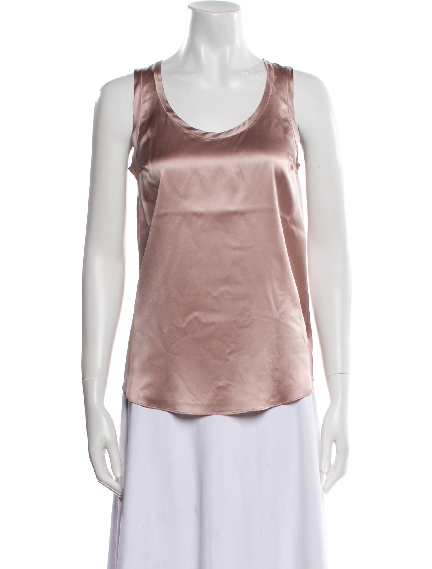 Brunello Cucinelli Silk Scoop Neck Top w/ Tags