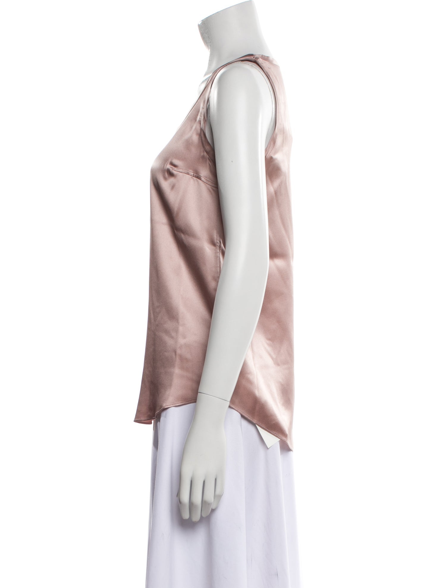 Brunello Cucinelli Silk Scoop Neck Top w/ Tags