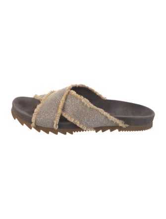 Brunello Cucinelli Monili Fringe Trim Accent Slides