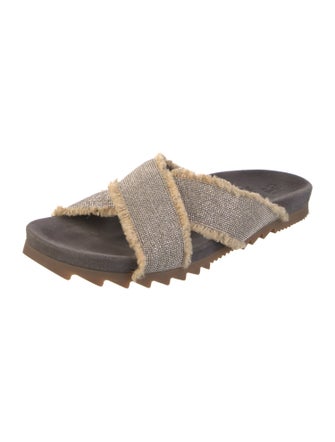 Brunello Cucinelli Monili Fringe Trim Accent Slides